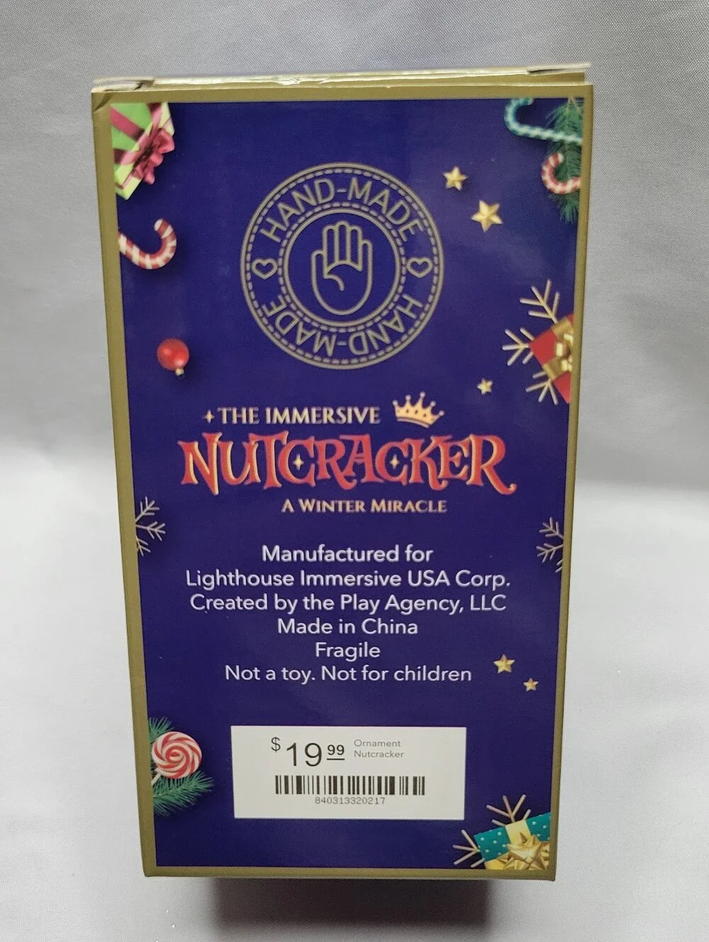 Hand-Painted Purple & Gold Nutcracker Mouse Ornament - Decorative Pet Figurine